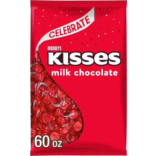 Vista 6 de Bolsa a granel de Hershey's Kisses - Chocolate con leche, gran dulce navideño y relleno de calcetines, 60 onzas
