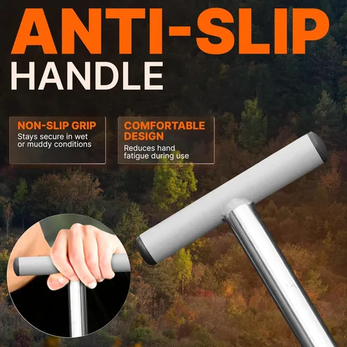 Vista 7 de CKG Pala ajustable para detección de metales con doble hoja dentada, detector de metales de acero inoxidable 304, pala portátil, accesorios