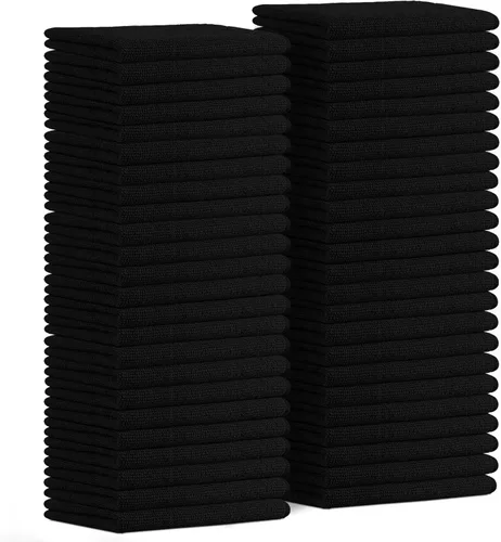 Avalon Towels Paños de limpieza de microfibra (paquete de 48) – Tamaño 16 x 16 pulgadas, trapos de limpieza altamente absorbentes, sin pelusa,