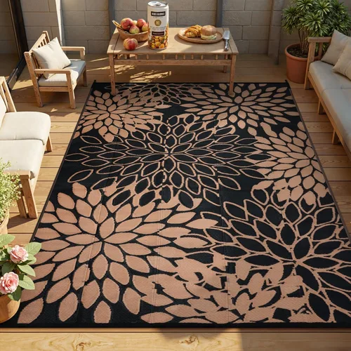 Vista 59 de Anidaroel Alfombras de exterior de 5 x 8 pies para patios, impermeables, reversibles, de plástico tropical, alfombra de campamento, alfombra