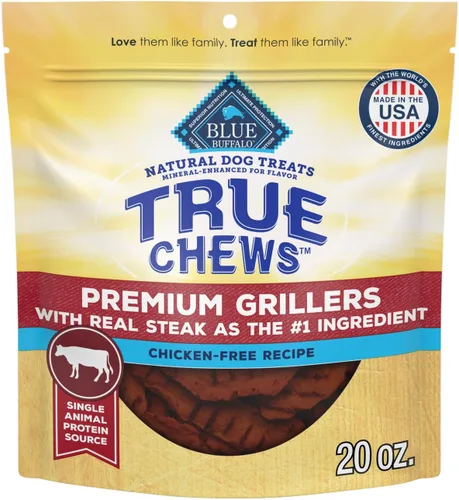 Vista 13 de Blue Buffalo True Chews Premium Grillers Golosinas Naturales para Perros, Pollo, Bolsa de 12 onzas