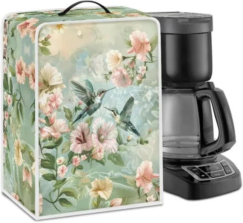 Vista 53 de DISNIMO Cubierta antipolvo para cafetera de mariposa azul, fundas para máquina de hacer café de cocina con mango superior, cubierta
