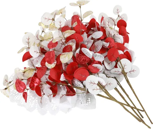 Vista 10 de Tinsow 5 tallos de eucalipto artificiales negros, ramas de eucalipto sintético, hojas negras, centro de mesa de Halloween, decoración del hogar