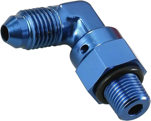 Vista 9 de AC PERFORMANCE Aluminio negro 90 grados -6 AN macho Flare a -4 AN ORB O Ring Puerto Rosca 7/16 x 20 Adaptador de montaje giratorio