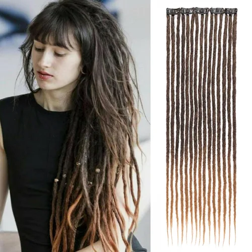 Vista 35 de Leeven Extensiones de Rastas Sintéticas de Doble Punta de 24 Pulgadas 30 Hebras Rastas Boho 613 Rubio 3 Estilos Mixtas Onduladas Rizadas DE Rastas