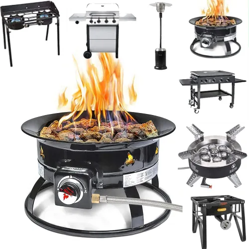 Vista 7 de ATKKE Manguera de extensión de propano de alta presión de 10 pies con kit de acoplamientos de conversión, línea de gas propano trenzada de acero