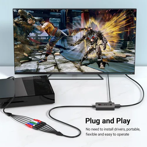 Vista 4 de Convertidor de componentes a HDMI, convertidor YPbPr a HDMI 1080P con conector YPbPr hembra - para conectar dispositivos retro