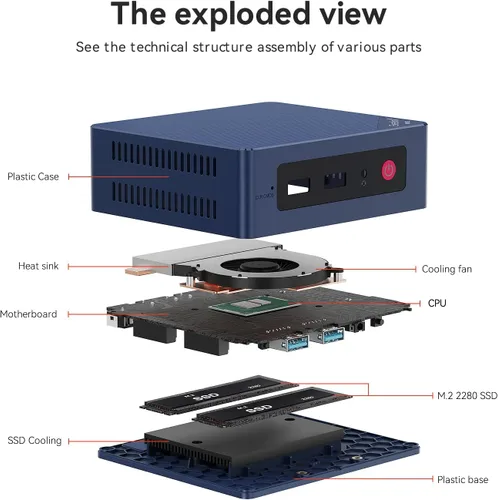 Vista 8 de Beelink MINI S12 Mini PC Intel 12th Lake N95 12GB LPDDR5 512GB SSD