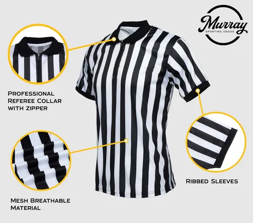 Vista 6 de Murray Sporting Goods - Camisa de árbitro para hombre, con cuello y manga corta, disfraz de fútbol para Halloween