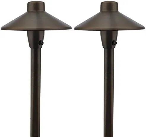 MarsLG BRS1 - Luz de latón macizo de bajo voltaje para camino y área de latón macizo con pantalla de 6.5 pulgadas y vástago de 18 pulgadas en