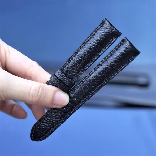 Vista 2 de Ostrich watch band custom watch bands black ostrich watch strap 20mm, 18mm, 19mm, 21mm, 22mm, 23mm