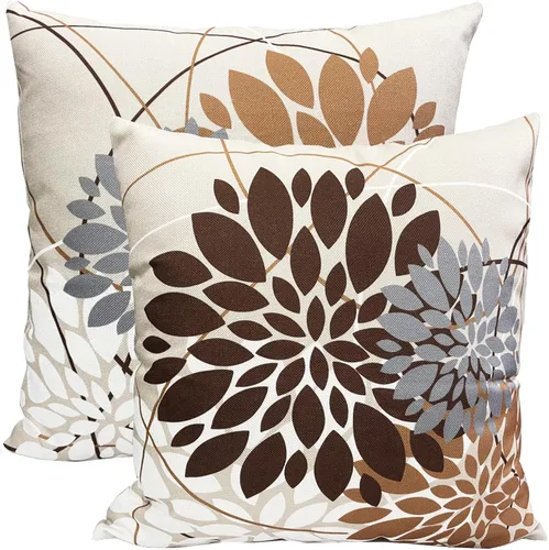 Vista 20 de Juego de 2 fundas de almohada decorativas negras boho 16x16 pulgadas, fundas de almohada de lino modernas estilo bohemia campestre para exteriores