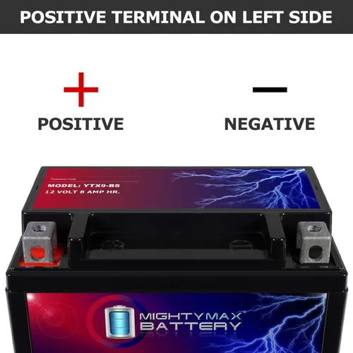 Vista 3 de Mighty Max Battery YTX9-BS SLA Batería para Honda TRX 125 250 400EX Sportrax Fourtrax