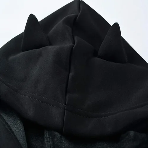 Vista 6 de ZJRXM Sudadera con capucha para mujer de manga larga estilo gótico informal con encaje para adolescentes y niñas