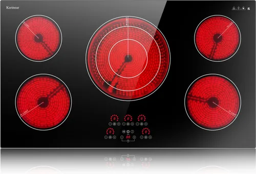 Vista 9 de Karinear Placa eléctrica de 2 quemadores de 110 V, control de perilla radiante de estufa de 12 pulgadas, enchufe de salida de 110 V, uso en encimera