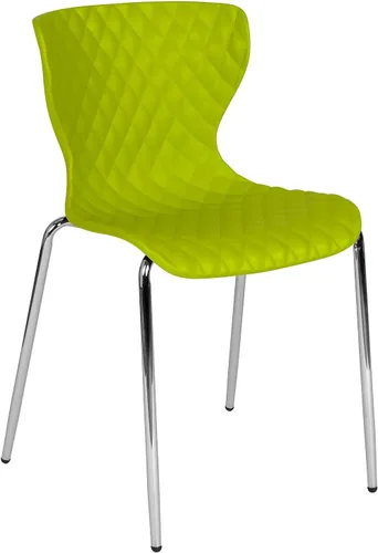Vista 17 de Flash Furniture Lowell Silla apilable de plástico negro con diseño contemporáneo