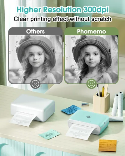 Vista 3 de Phomemo M04S - Impresora térmica con adhesivo AI, impresora inteligente con Bluetooth, compatible con 2/3/4 pulgadas de ancho de impresión, 300 ppp