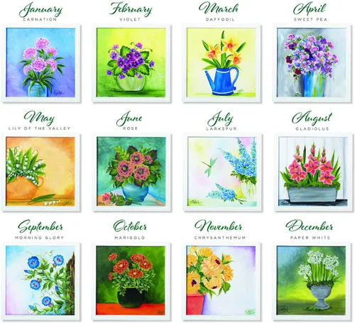 Vista 4 de FolkArt One Stroke Donna Dewberry Flowers of the Month Let's Paint Kit, 2 onzas