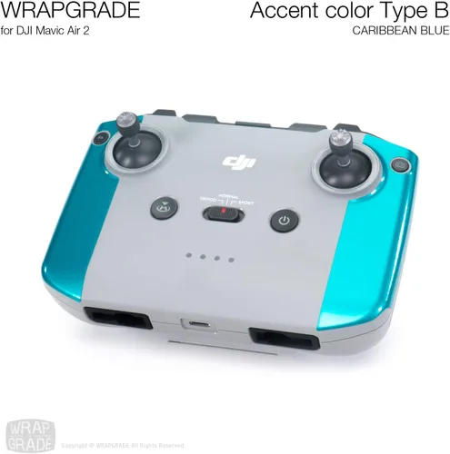 Vista 4 de Wrapgrade Funda compatible con DJI Mavic Air 2 Accent Color B (azul caribeño)