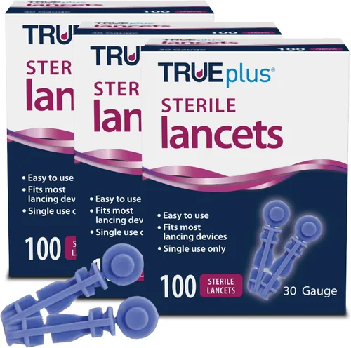 Vista 9 de TRUEplus Paquete de lancetas de seguridad de un solo uso, 300 lancetas de sangre (estériles, 0.99 oz, 1.6 in), libro de registro TRUEplus