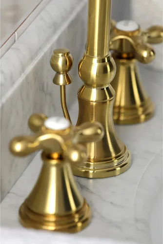 Vista 3 de Kingston Brass KS2987AX Grifo de baño extendido de 8 pulgadas, latón cepillado