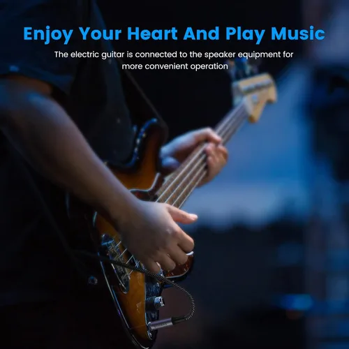 Vista 5 de MOSWAG Cable de audio TRS 1M, interconexión equilibrada de 14" a 14", trenza de nailon, compatible con guitarra eléctrica, bajo, mezcla