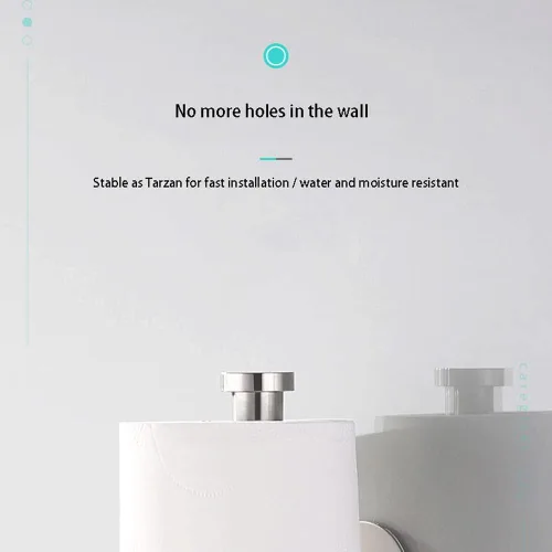 Vista 2 de Portarrollos de papel higiénico autoadhesivo para montaje en pared, soporte de papel higiénico de acero inoxidable para baño, impermeable