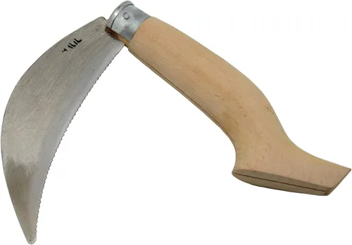 Hoz de jardín plegable de 12 pulgadas - Herramienta manual para desbrozadora manual de hierba con acero dentado para mantenimiento de césped y jardín