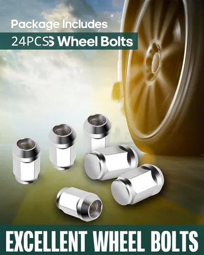 Vista 7 de SCITOO Tuercas de rueda cromadas, 24 Uds., rosca de zócalo de extremo cerrado, rosca 7/16-20 Tuerca para Chevrolet para GMC para Toyota