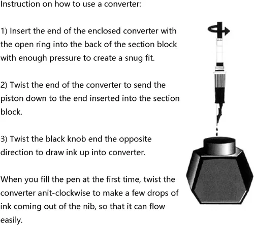 Vista 3 de Hongdian - Convertidor de tinta para pluma estilográfica, 5 unidades, diámetro de diámetro de 0.134 in
