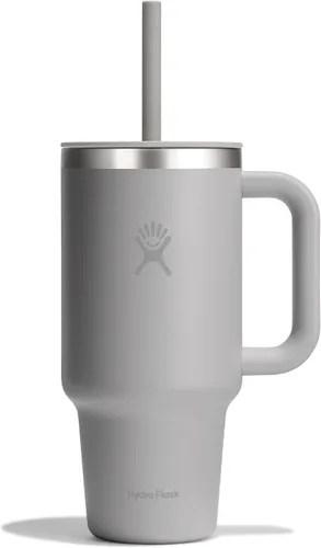 Vista 10 de Hydro Flask Vaso de Viaje con Asa, Tapa y Pajita - Acero Inoxidable Aislado en 24 Oz Aloe