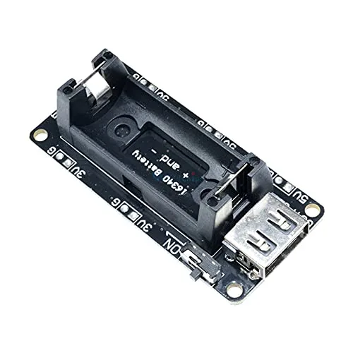 Vista 4 de Dual Output Micro USB 3.3V 5V 16340 Power Bank Módulo de carga de batería Soporte de batería recargable Tablero cargador de batería de litio