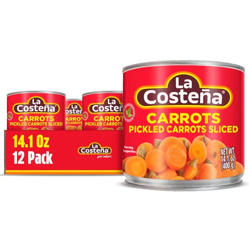 Vista 5 de La Costeña Zanahorias en escabeche en rodajas, lata de 14.1 onzas (paquete de 6)