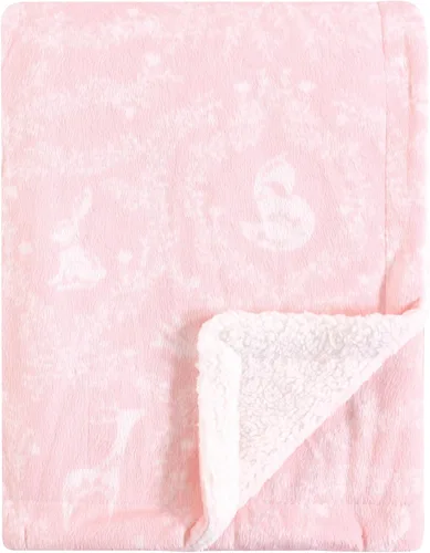 Vista 3 de Manta de visón Yoga Sprout con respaldo de sherpa, Lace Garden (Paquete de 2)