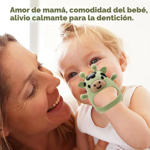 Vista 8 de Paquete de 2 juguetes de dentición para bebés de 0-6 y 6-12 meses, manoplas ajustables anti-caída para muñeca, juguetes masticables de bebé