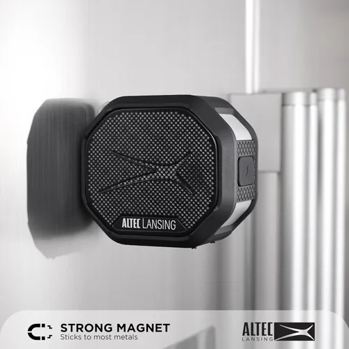 Vista 3 de Altec Lansing HYDRATREK - Altavoz Bluetooth magnético, impermeable IP67, altavoz portátil, emparejamiento inalámbrico verdadero, carga rápida USB-C