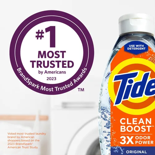 Vista 9 de Tide Enjuague de Tela de Limpieza Profunda con 3X Poder Contra Olores, Aroma Original, 48 oz
