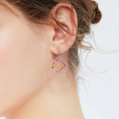 Vista 6 de 20 colgantes con temática oceánica de acero inoxidable con diseño de arco iris, dijes multicolor para hacer joyas, collares, aretes, pulseras