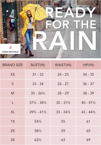 Vista 7 de URBAN REPUBLIC Chubasquero para mujer Chaqueta impermeable cortavientos resistente al agua (S-3XL)