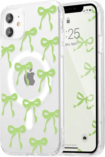 Vista 66 de UEEBAI - Funda magnética para iPhone 11, diseño de lazo, compatible con MagSafe, funda transparente delgada inalámbrica, antiamarilleo, a prueba