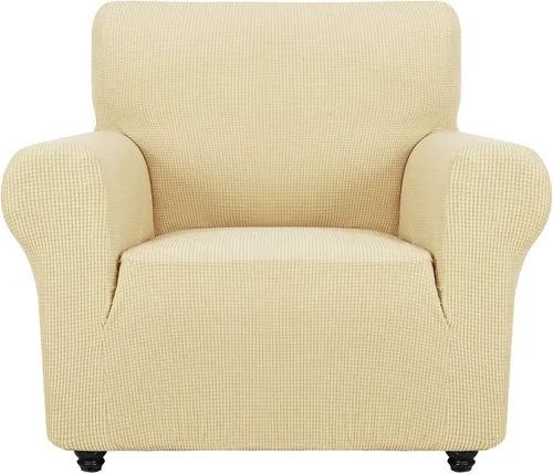 Vista 43 de ZNSAYOTX Funda súper elástica para silla (30"-47"), nuevas fundas de silla a rayas para sala de estar, aptas para perros y mascotas, protector