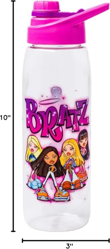 Vista 7 de Silver Buffalo Bratz con Cloe, Jade, Yasmin y Sasha Botella de Agua con Tapa de Rosca, 28 Onzas