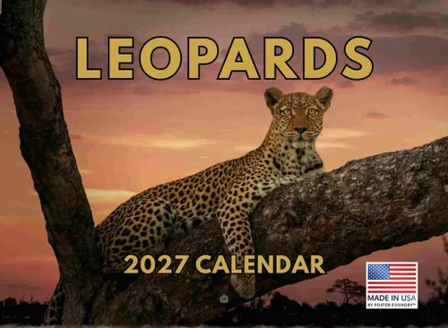 Vista 14 de Calendario de Cocodrilo 2026 Calendario de Pared Mensual 12 Meses Fabricado en Estados Unidos