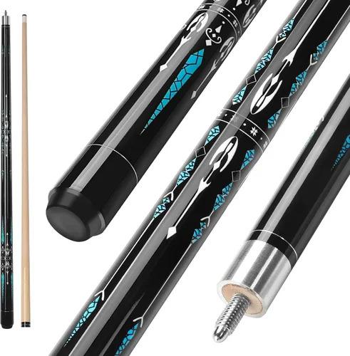 Pool Cue, 58" Billiard Cue Stick 2-Piece Maple Wood Pool Cue Stick 18 19 20 21oz for Bar House Pool Table Sports