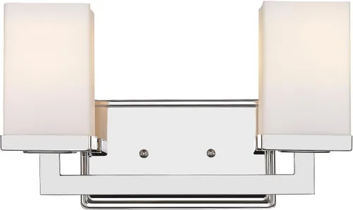 Vista 5 de Z-Lite 1901-2V Tidal Two Light Vanity Light, marco de metal, acabado cromado y sombra de ópalo mate de material de vidrio