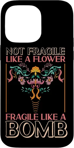 Vista 21 de iPhone 13 Pro Max feminista no frágil como una flor frágil como una bomba