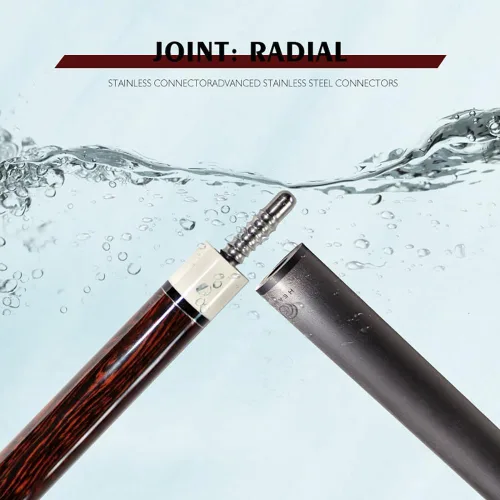 Vista 4 de EAGLEKING Taco de billar 100% fibra de carbono de 19 a 20 onzas, peso ajustable, 2 piezas, barra de billar de baja desviación con punta de cuero