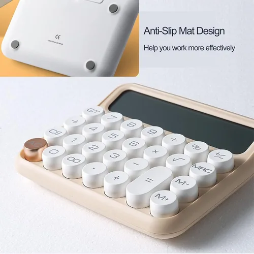 Vista 5 de Calculadoras Benkaim - Calculadora de escritorio, calculadora estándar básica, pantalla LCD grande de 12 dígitos, botón grande para uso escolar