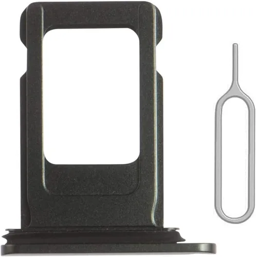 Reemplazo de ranura para bandeja de tarjeta SIM para iPhone XR (negro) con anillo de goma impermeable y pasador de expulsión (versión de SIM