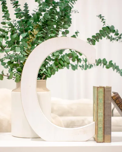 BarnwoodUSA LLC Letras rústicas grandes del alfabeto, monograma de madera de pie para decoración de mantel y chimenea, bloques decorativos de letras